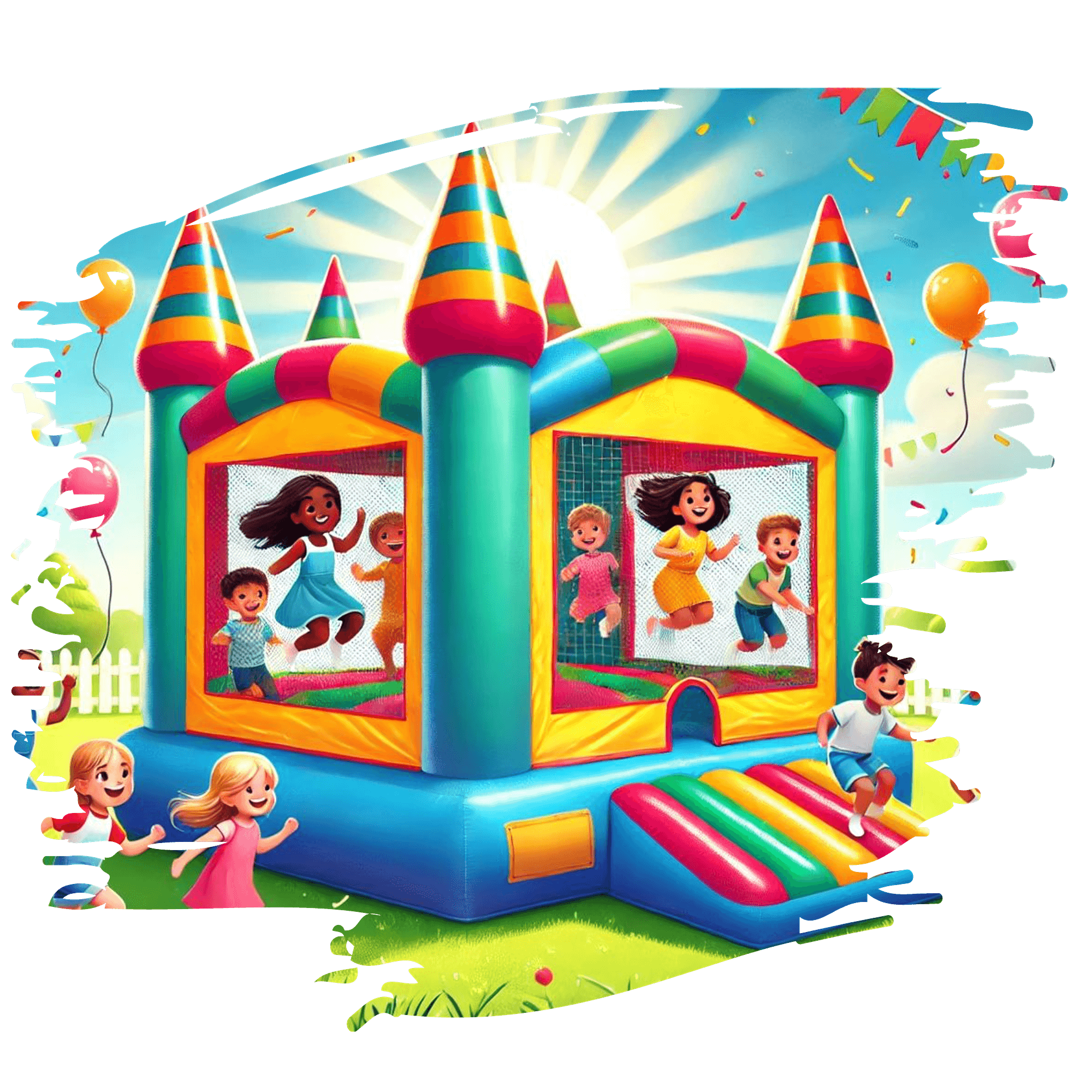 Bounce House with kids playing